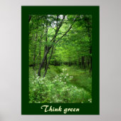 Woodland Path Denk Groen Poster (Voorkant)