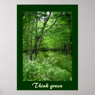 Woodland Path Denk Groen Poster