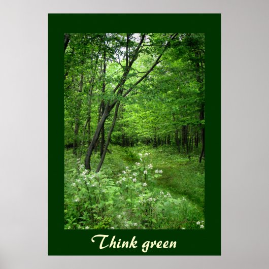 Woodland Path Denk Groen Poster (Voorkant)