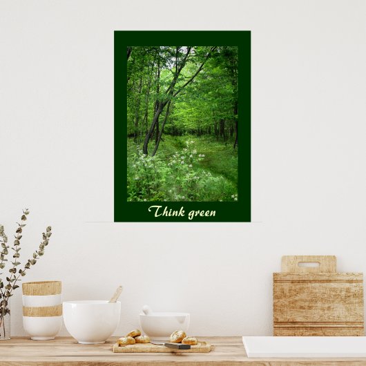 Woodland Path Denk Groen Poster (Keuken)