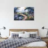 Woodland Path en de brug Canvas Afdruk (Insitu (Slaapkamer))