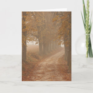 Woodland Path gelinkt door Autumn Trees Foto Kaart