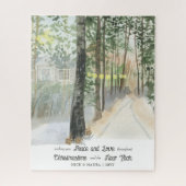Woodland Path - Gepersonaliseerde Waterverf Kerstm Legpuzzel (Verticaal)