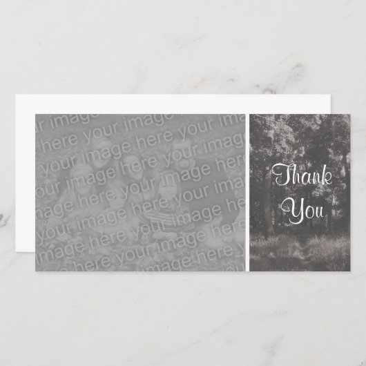 Woodland Path - Hartelijk dank - Grijs Bedankkaart (Voorkant / Achterkant)