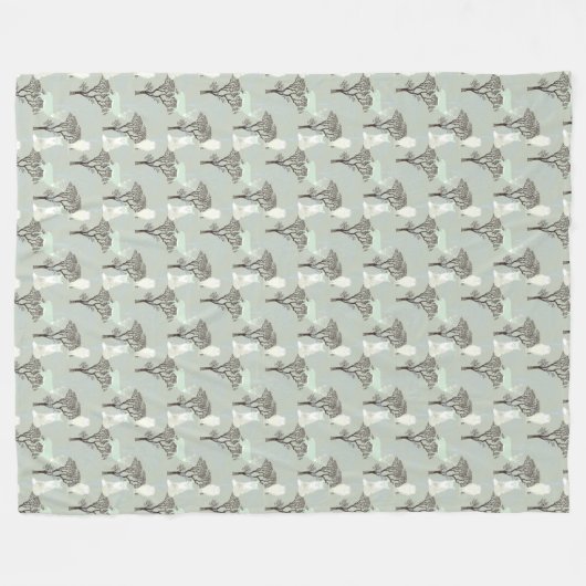 Woodland Pattern Fleece Deken (Voorkant (Horizontaal))