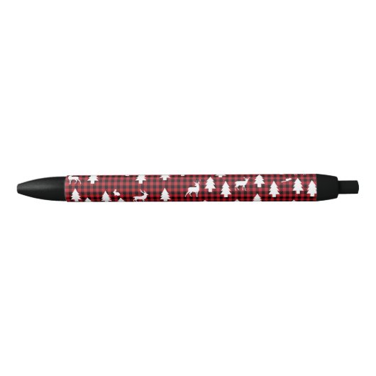 Woodland Pattern: Red Buffalo Plays Zwarte Inkt Pen (Voorkant)