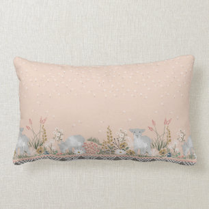 Woodland Peach Lamb Lumbar Pillow Kussen
