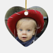 Woodland Photo Baby's Eerste Kerstmis Keramisch Ornament (Achterkant)