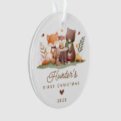 Woodland Photo Baby's Eerste Kerstmis Ornament (voorkant)