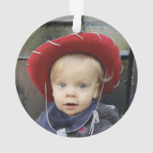 Woodland Photo Baby's Eerste Kerstmis Ornament (achterkant)