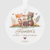 Woodland Photo Baby's Eerste Kerstmis Ornament (voorkant)