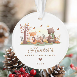 Woodland Photo Baby's Eerste Kerstmis Ornament