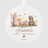 Woodland Photo Baby's Eerste Kerstmis Ornament (voorkant)