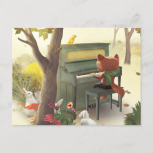 Woodland Pianist Aankondigingskaart