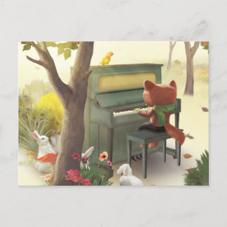Woodland Pianist Aankondigingskaart