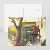 Woodland Pianist Aankondigingskaart (Voorkant / Achterkant)