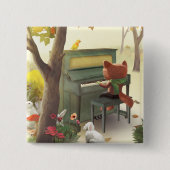 Woodland Pianist Vierkante Button 5,1 Cm (Voorkant)
