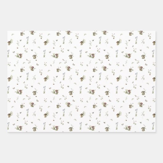 Woodland Picnic | Baby shower van bosdieren Inpakpapier Vel (Voorkant 3)