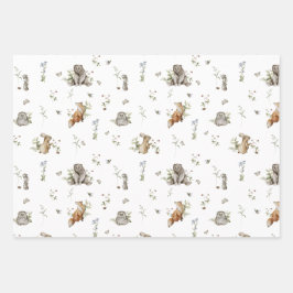 Woodland Picnic | Baby shower van bosdieren Inpakpapier Vel