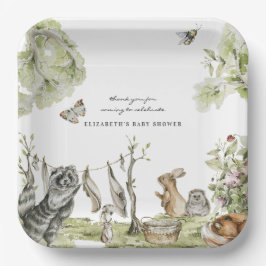 Woodland Picnic | Baby shower van bosdieren Papieren Bordje