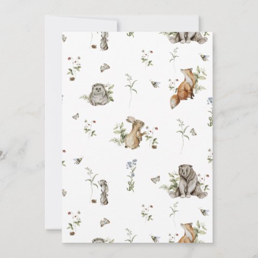 Woodland Picnic | Birthday Forest Animals Kaart (Achterkant)