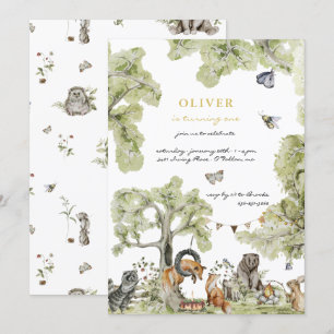 Woodland Picnic   Birthday Forest Animals Kaart