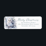 Woodland Pine 0wl Christmas Return Adres Etiket<br><div class="desc">Een baby-wolf is genesteld in een winterbos. Merry Christmas is geschreven in een eenvoudig script boven het retouradres. Alle teksten kunnen bewerkt worden.</div>