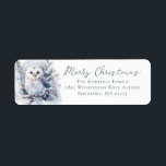 Woodland Pine 0wl Christmas Return Adres Etiket<br><div class="desc">Een baby-wolf is genesteld in een winterbos. Merry Christmas is geschreven in een eenvoudig script boven het retouradres. Alle teksten kunnen bewerkt worden.</div>