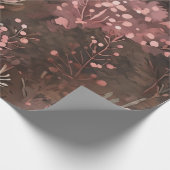 Woodland Pine & Berries Aardse tinten Zachte roze Cadeaupapier (Hoek)