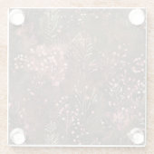 Woodland Pine & Berries Soft Pinks Feestelijke Pat Glazen Onderzetter (Achterkant)