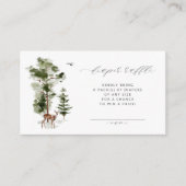 Woodland Pine Bomen Luier Raffle Ticket Informatiekaartje (Voorkant)