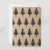 Woodland Pine Bomen Sneeuwig Winter Bruiloft Kaart (Achterkant)