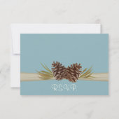 Woodland Pine cones Blue Response Kaart (Achterkant)
