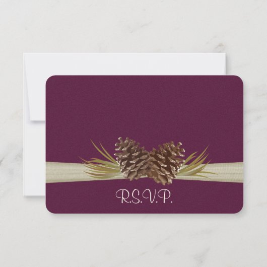 Woodland Pine Cones Deep Plumb Response Kaart (Achterkant)