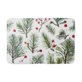 Woodland Pine & Red Berries Holiday Design Badmat (Voorkant)