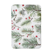 Woodland Pine & Red Berries Holiday Design Badmat (Voorkant Verticaal)