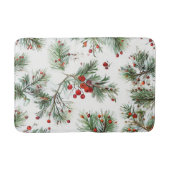 Woodland Pine & Red Berries Holiday Design Badmat (Voorkant)
