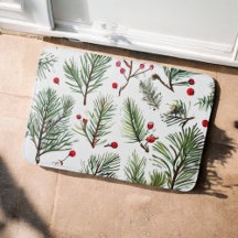 Woodland Pine & Red Berries Holiday Design