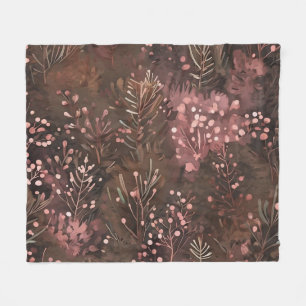 Woodland Pine & Soft Pink Berries in feestelijk Fleece Deken