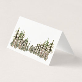 Woodland Pine Tree Forest Guest Seat Place Card Visitekaartje