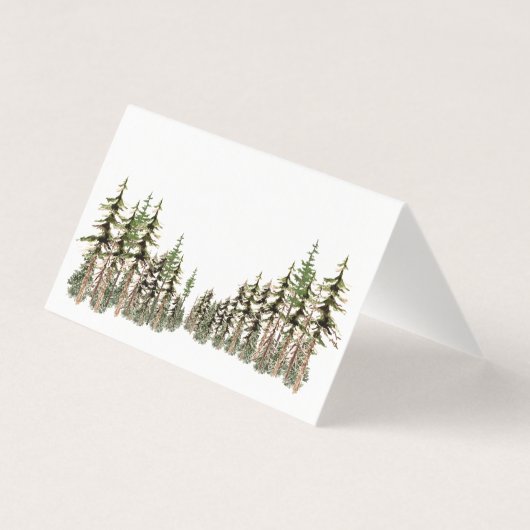 Woodland Pine Tree Forest Guest Seat Place Card Visitekaartje (Achterkant)