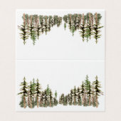 Woodland Pine Tree Forest Guest Seat Place Card Visitekaartje (Buitenkant ongevouwen)