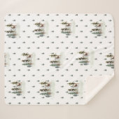 Woodland Pine Tree Forest Reindepa Blanket Sherpa Deken (Voorkant (horizontaal))
