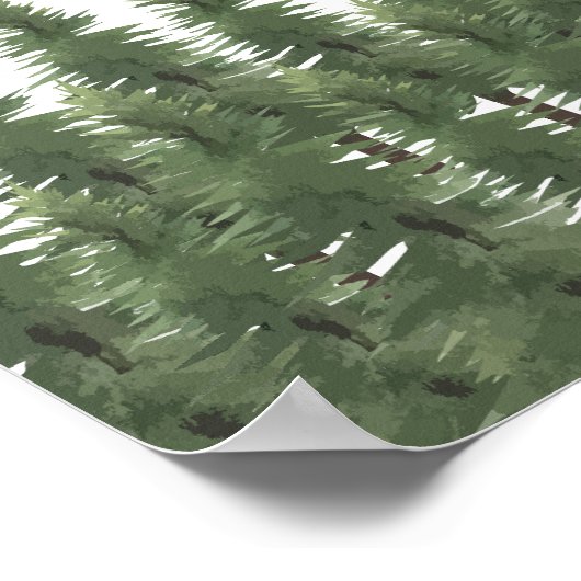 Woodland Pine Tree Wall Art Room Decor Poster (Hoek)