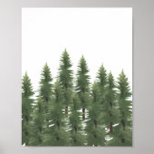 Woodland Pine Tree Wall Art Room Decor Poster (Voorkant)