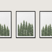Woodland Pine Tree Wall Art Room Decor Poster