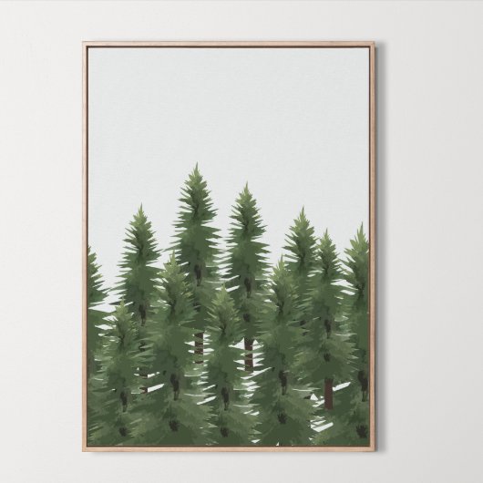 Woodland Pine Tree Wall Art Room Decor Poster