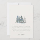 Woodland Pine Trees Neutral Birth Announement Bedankkaart (Achterkant)