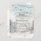 Woodland, Pine Trees, String Lights, Waterverf Kaart (Voorkant / Achterkant)