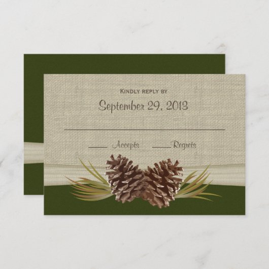 Woodland Pinecones Response Kaart (Voorkant / Achterkant)